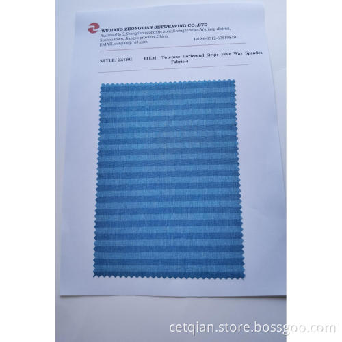 Two-tone Horizontal Stripe Four Way Spandex Fabric-4
